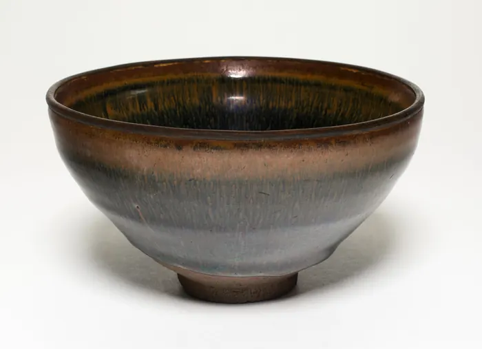 Chinese Jian ware tea bowl with a dark hare's fur glaze, Song dynasty