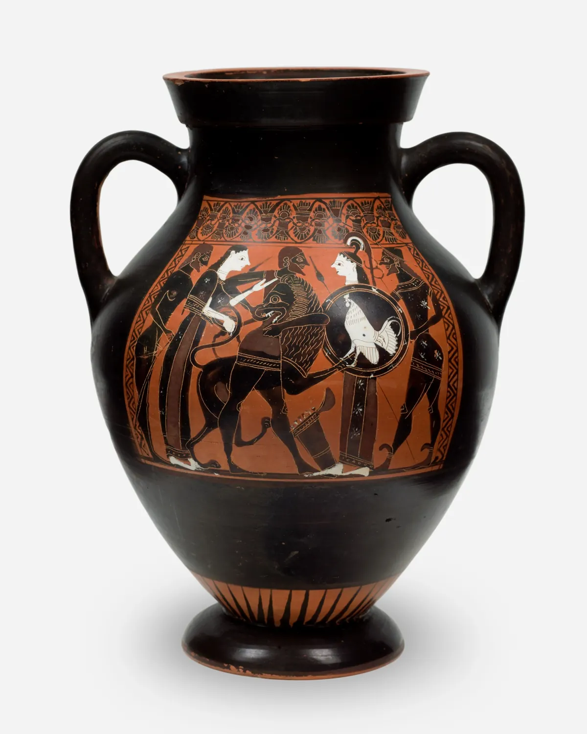 Athenian black-figure belly amphora, 550 to 540 BCE